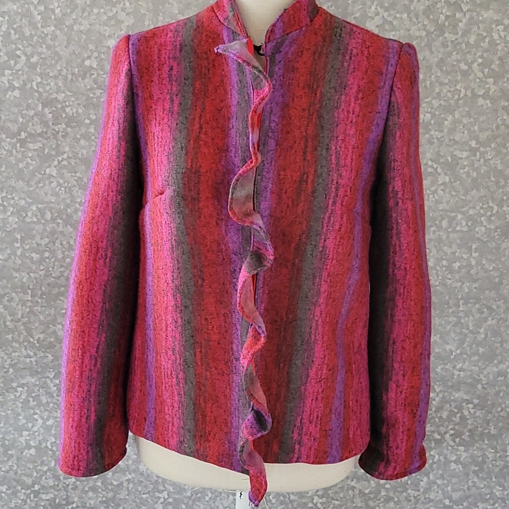 Hand Crafted marled striped blazer size small